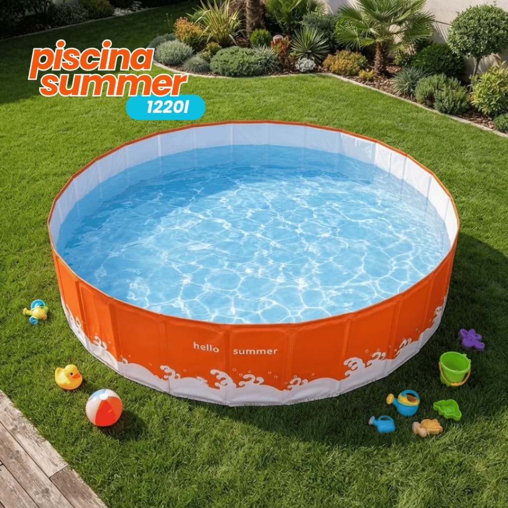 Piscina Dobrável Infantil 180cm Grande Portátil Fácil Montagem Para Crianças E Adultos
