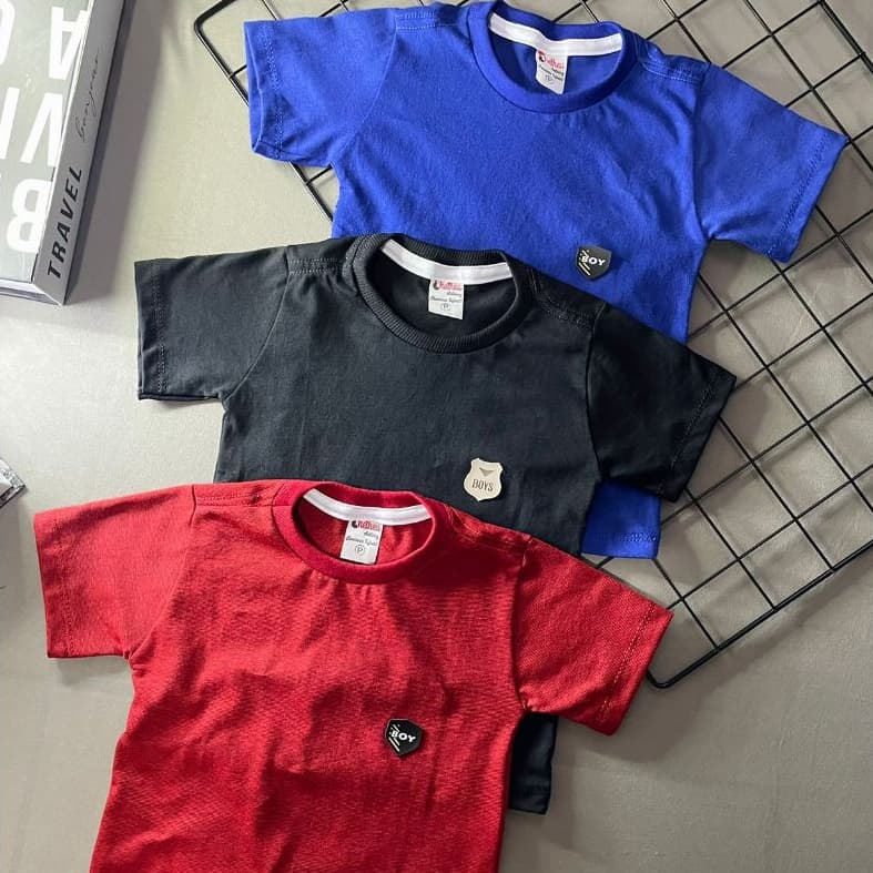 Kit com 3 Camisetas Manga Curta Infantil Menino Masculina