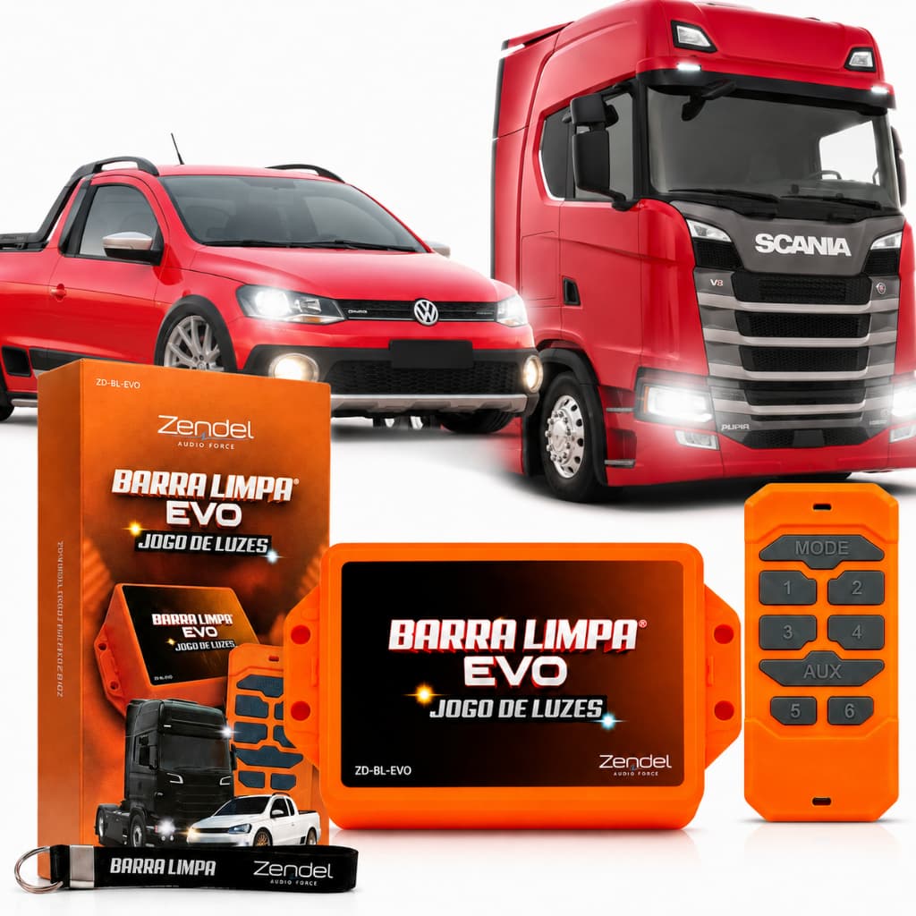 JOGO DE LUZES FAROL BARRA LIMPA EVO 12 24V ZENDEL ZD-BL-EVO
