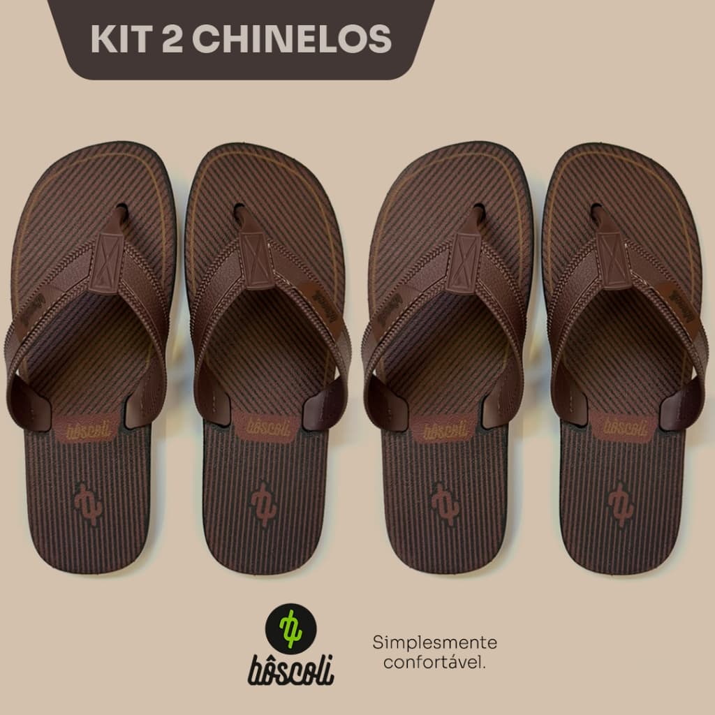 Kit 2 Chinelos Milano Bôscoli Masculino Original Leve Confortável Solado Antiderrapante Alta Durabilidade