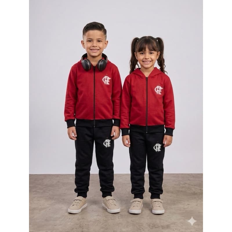 Conjunto de Moletom Ziper  2 ao 12 Anos.