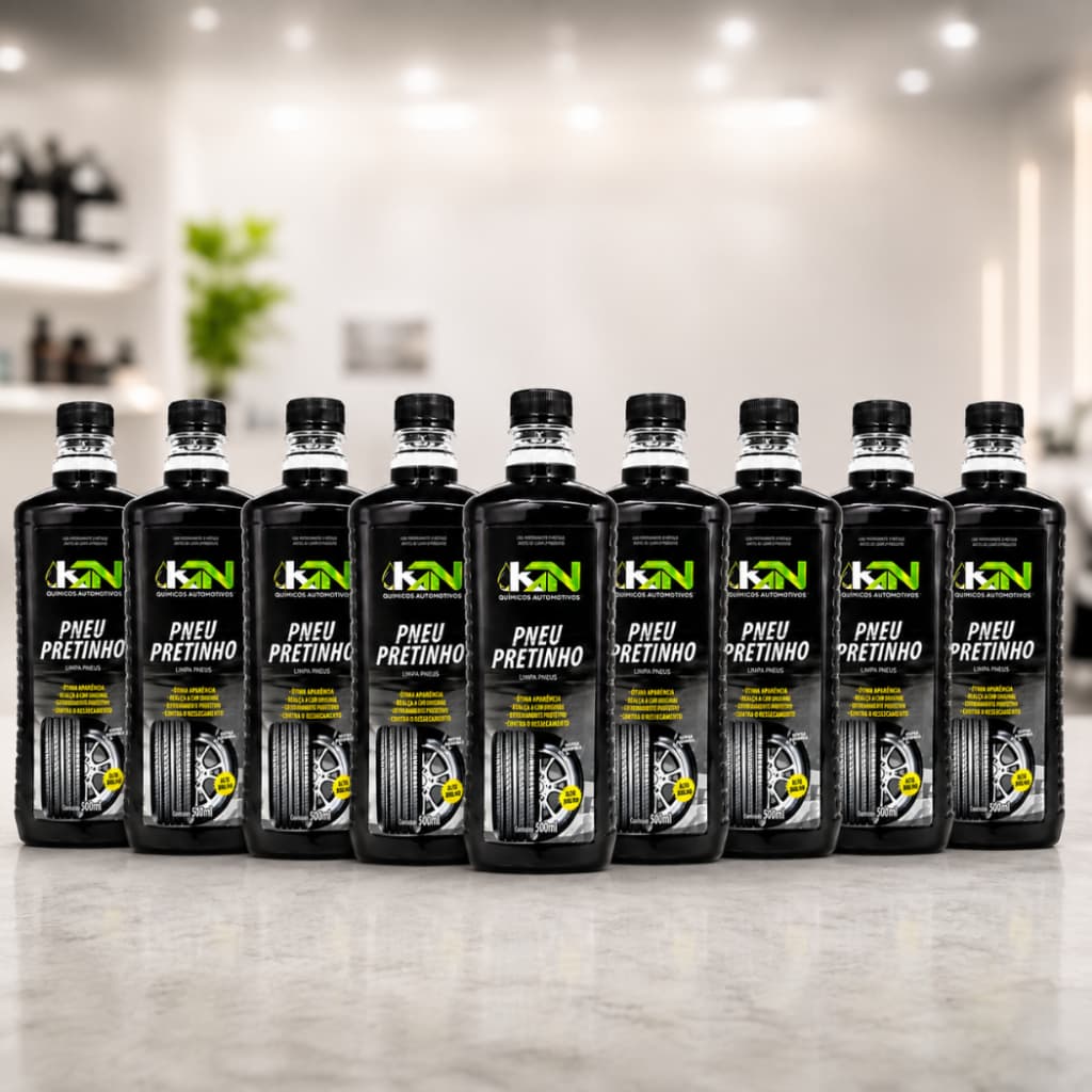 Pretinho para Pneu 500ml KN  Alto Brilho Proteção Duradoura Estética Automotiva 10 unidades