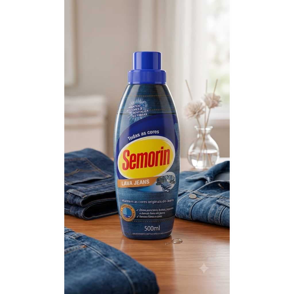 Semorin Lava Jeans 500ml | Lava Roupas para Jeans e Tecidos Escuros | Limpeza e Conservação das Cores