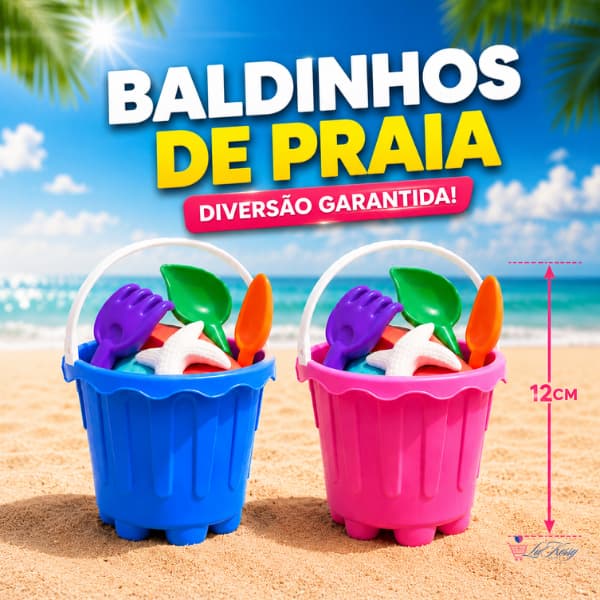 Baldinho de Praia Infantil Kit Completo Com Forminhas