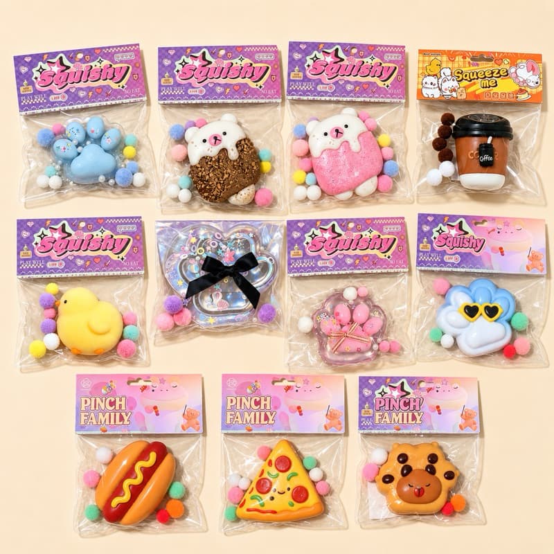 Squishy Brinquedos Sensoriais Slime de Aleatório Grande Anti Stress - Squishy Mochi Transparente Colorido