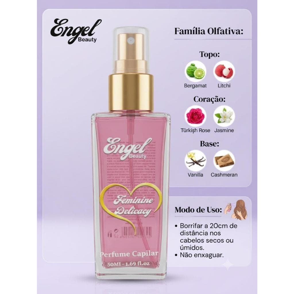 Perfume capilar Feminine Delicacy 50 ml - Engel Beauty
