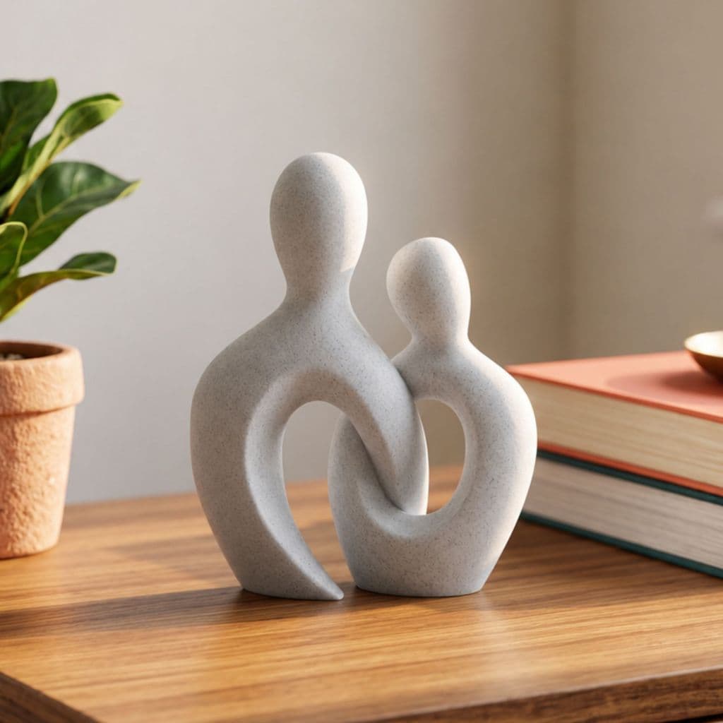 Escultura Casal Eterno Decoração Abstrata Minimalista Enfeite Moderno