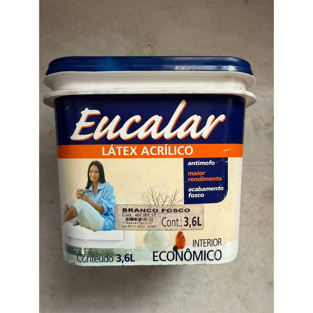 Tinta Látex Acrílico Interior Econômico Branco Fosco 3,6l
