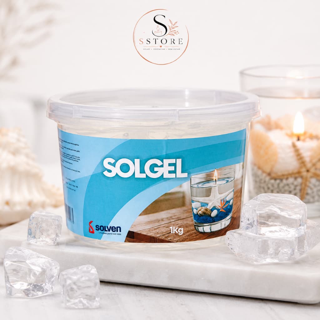 Parafina em Gel Transparente Solgel marca Solven para velas aromáticas, velas decorativas