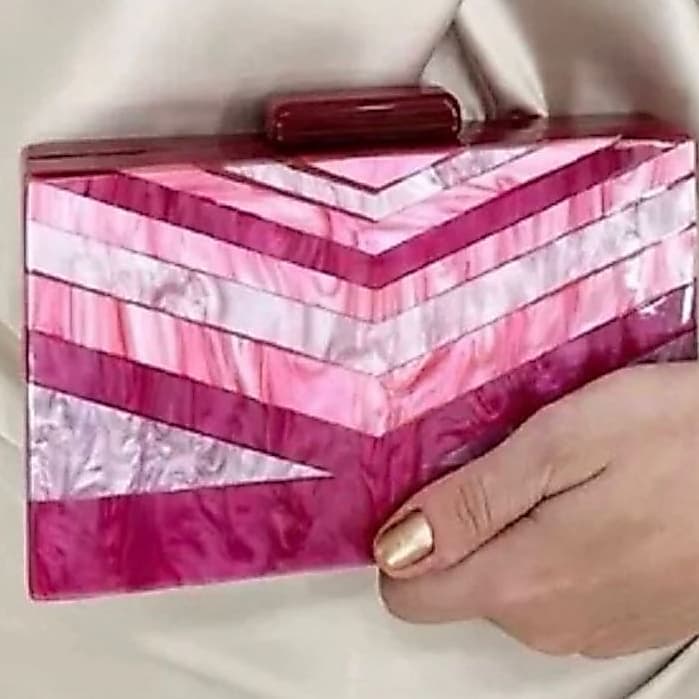 Bolsa clutch Festa Acrílico madrepérola colorida  Casamento feminina Cyc-80