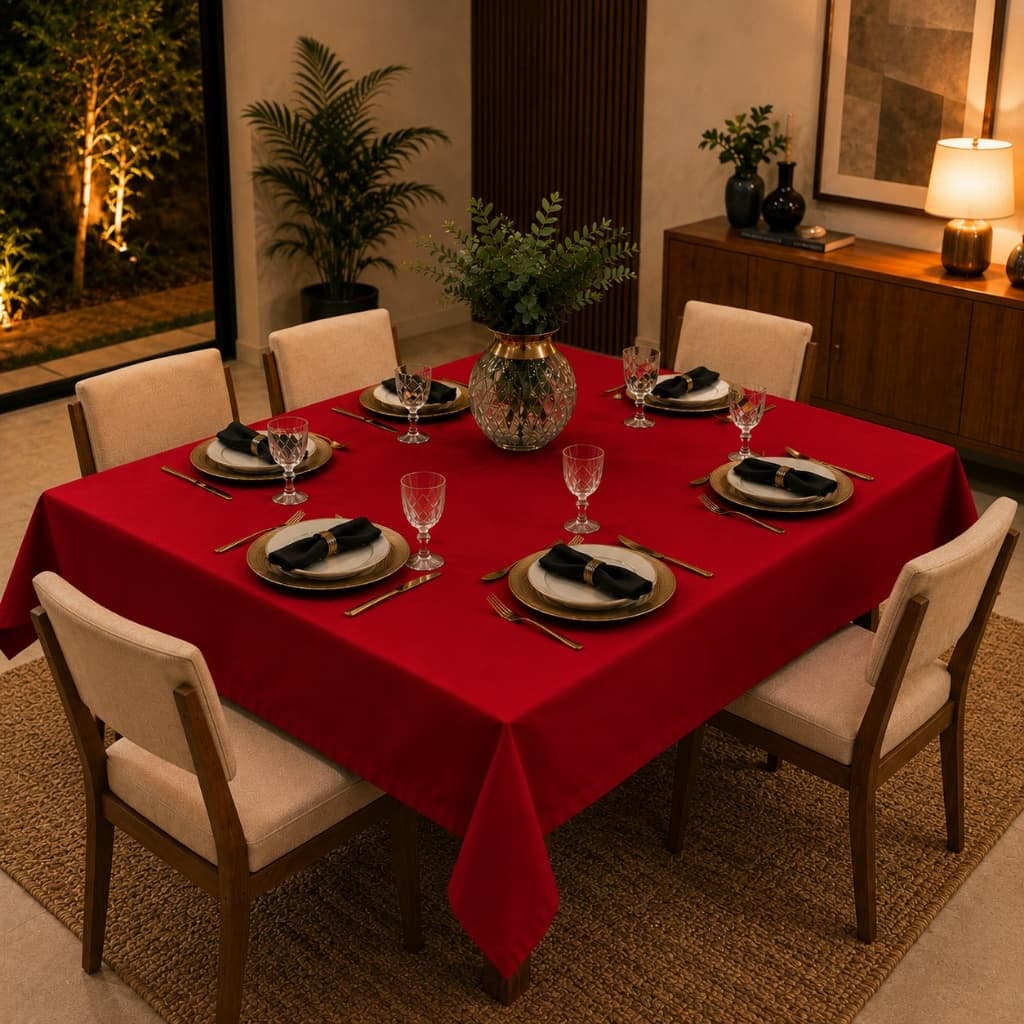 Toalha De Mesa Retangular 2,00m X 1,50m Oxford Lisa 6 Lugares Decorações Festa Buffet Com Bainha
