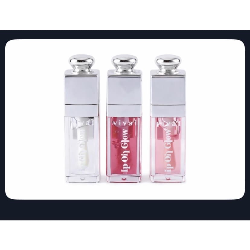 Kit Trio Lip Glow Espelhado Vivai - Lip Oil Glow Cor 1 + Lip Oil Glow Cor 2 + Lip Oil Glow Cor 6