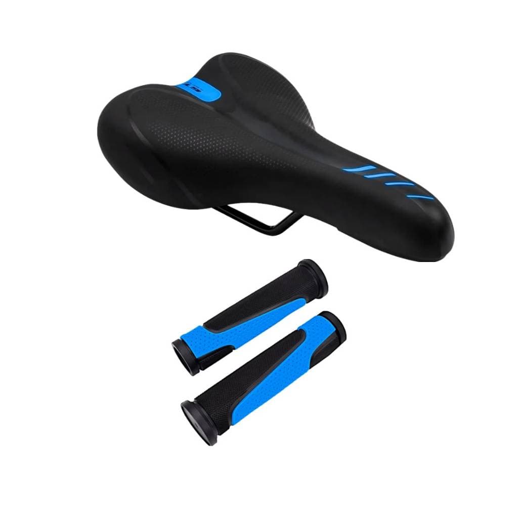 SELIM MTB ANATÔMICO GTA + MANOPLA DE BORRACHA MACIO CONFORTÁVEL P/ BIKE SPEED ROAD SEM CARRINHO ARO 20 24 26 29