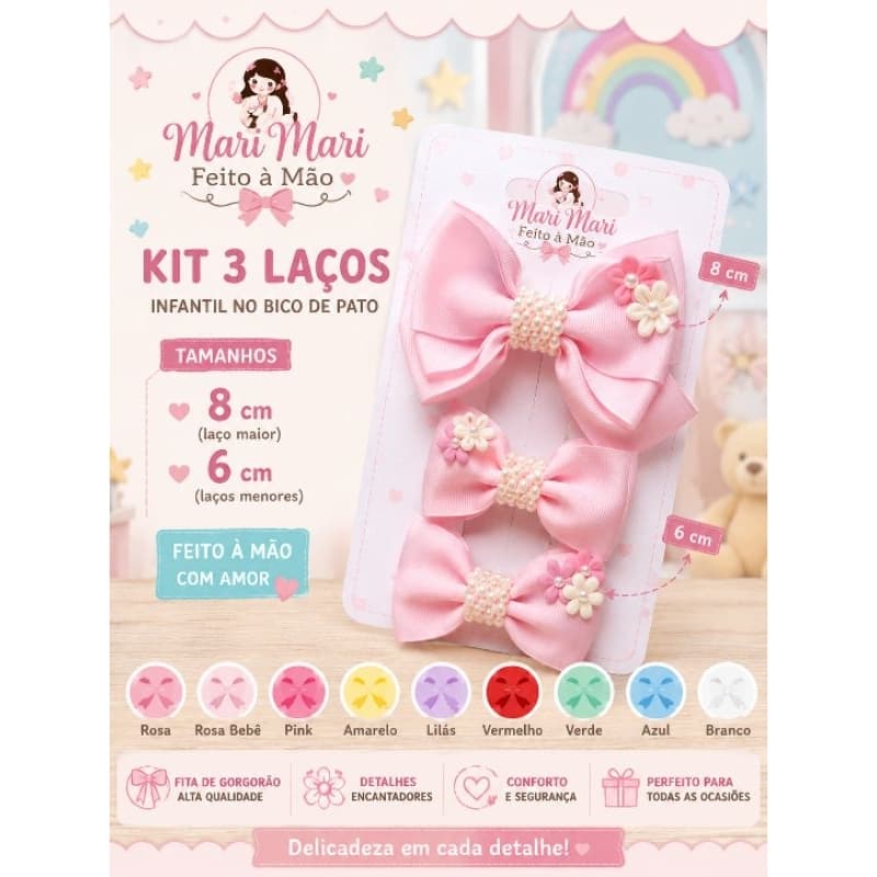 kit Laço infantil/Laço infantil/ Kit três Laços/ Parzinho