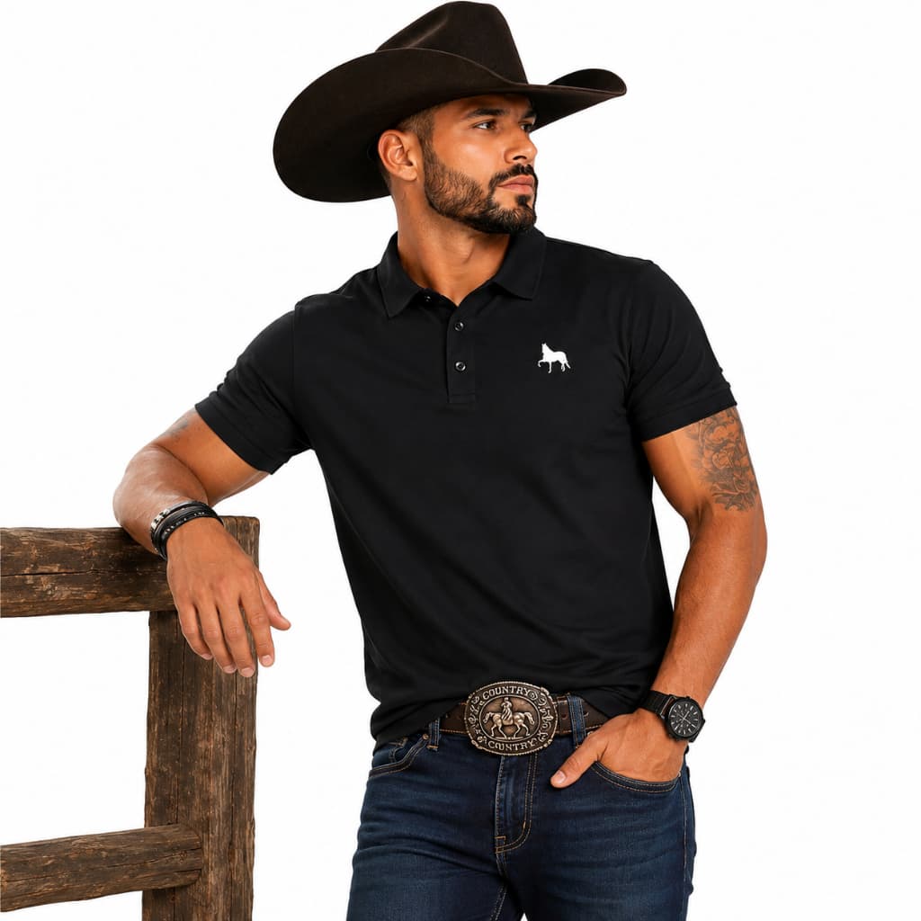 Camisa polo cavalo camiseta country peão