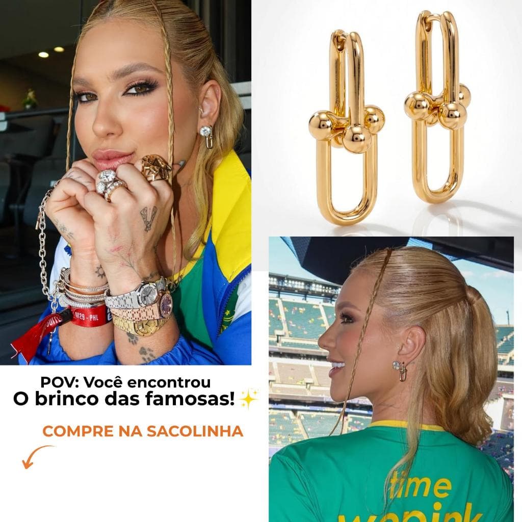 Brincos de Argolinha Feminina Argola Grife Moda Banhado Ouro 18k ou Prata Anti Alérgico Virgini