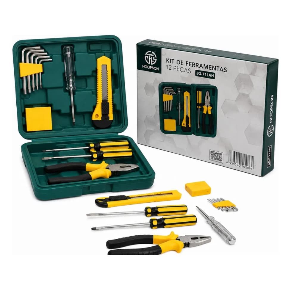 Kit Jogo De Ferramentas Com Maleta 12 Peças Titanium