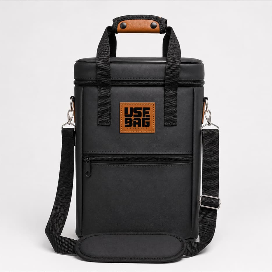 Bolsa Térmica Wine Bag Porta Vinho 4 Garrafas Pronta entrega Couro Automotivo