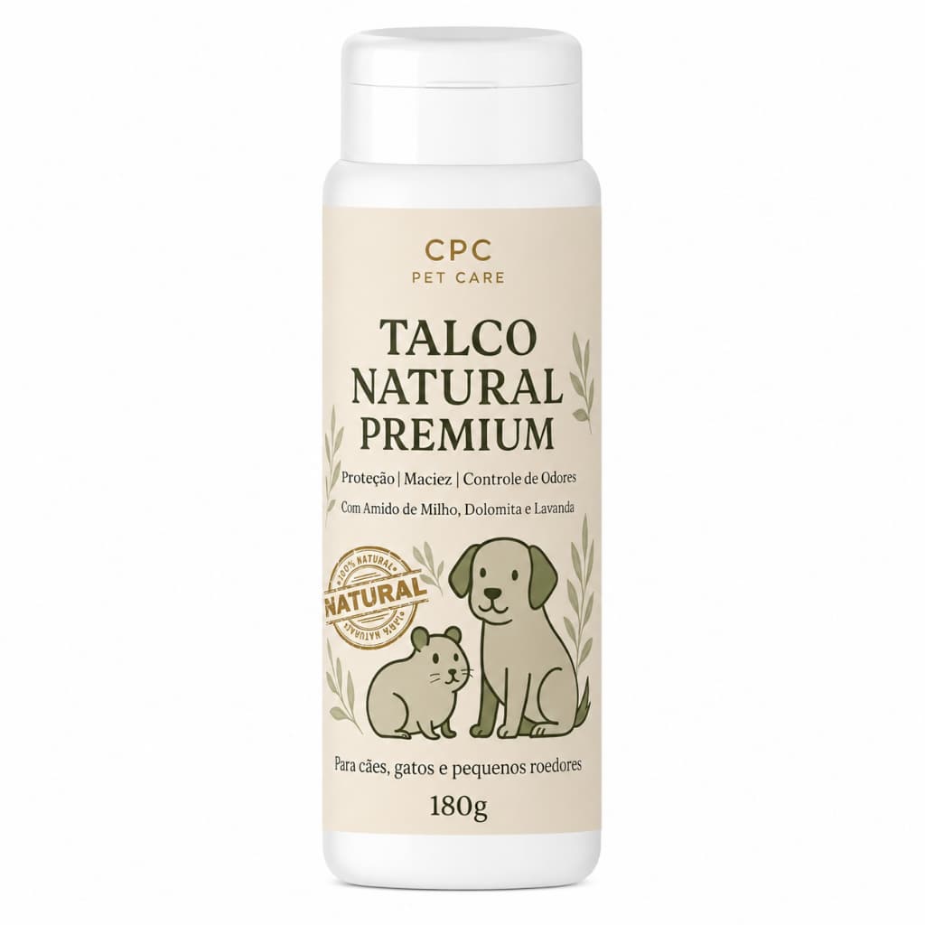Talco Natural Para a Banho Seco em Pets CPC Pet Care