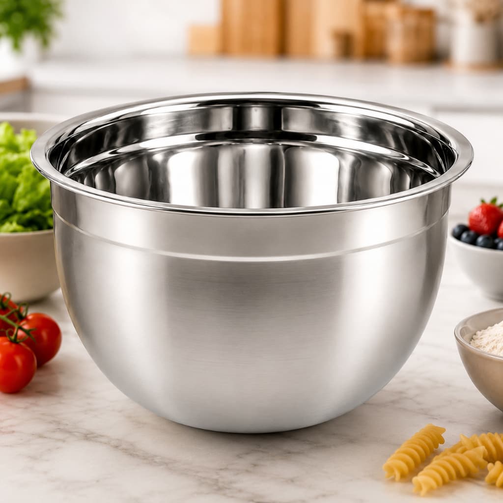 Bowl Inox Tigela Inox Multiuso Cozinha Salada Massa Mistura 18cm 22cm 24cm 26cm 28cm