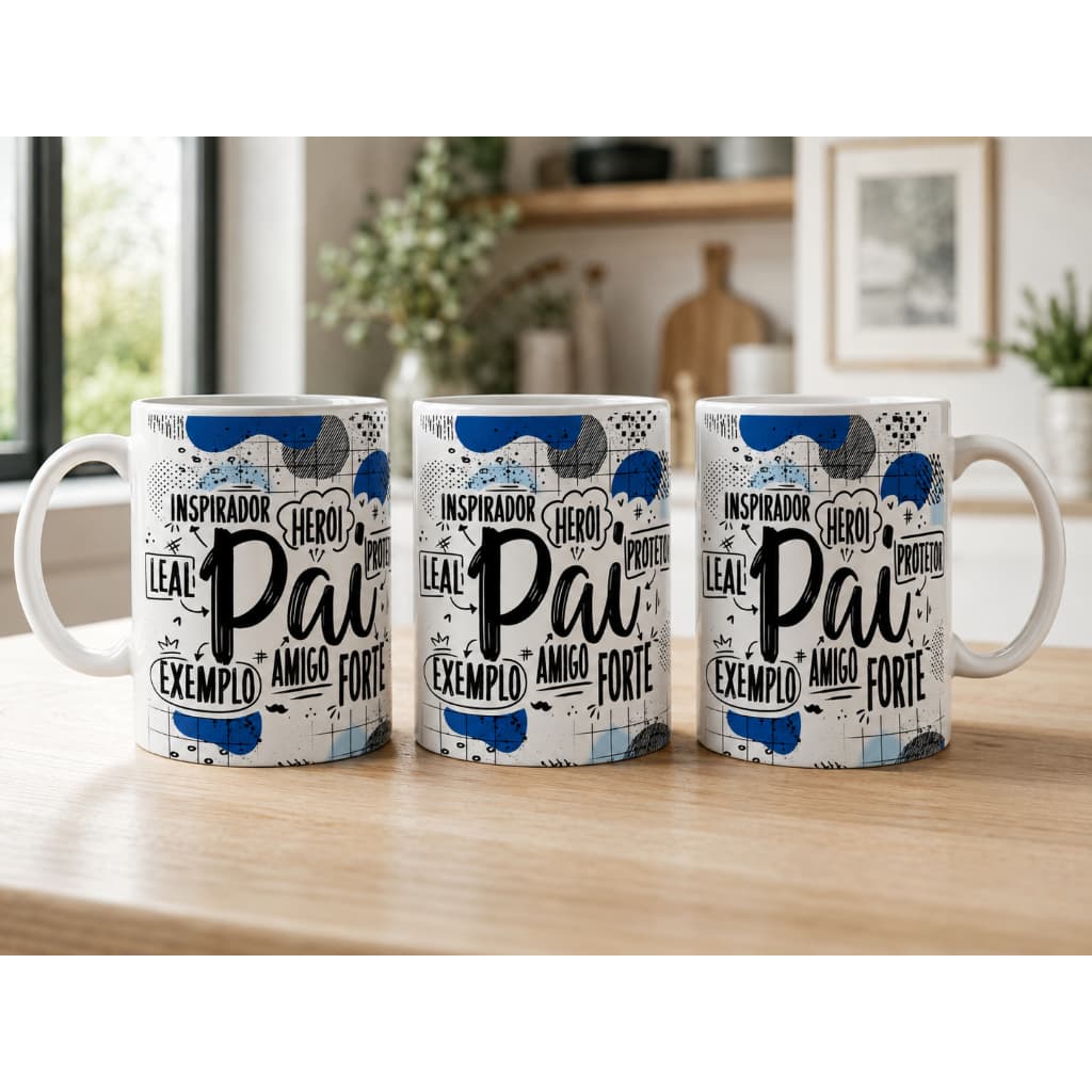 Caneca Dia dos Pais Pai Herói Inspirador – Presente Criativo para Pai, Aniversário e Datas Especiais