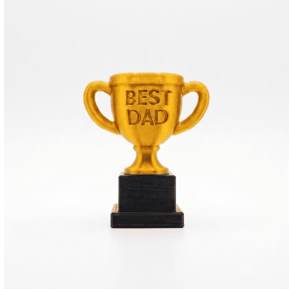 Mini Trofeu Best Dad Impressao 3D - Dourado - Presente dia dos Pais