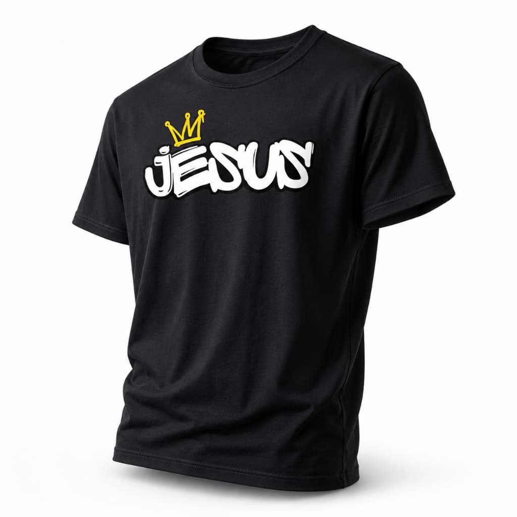 Camiseta Jesus Algodão Premium Camiseta Cristã Gospel Masculina Estampada Streetwear Casual Unissex Evangélica