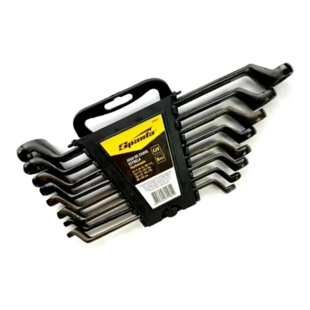 Jogo de chave estrela cromo vanadio fosfatizada de 6 a 22mm