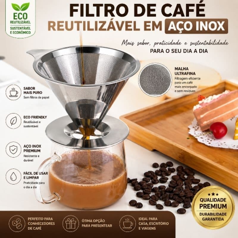 Coador de Café Aço Inox 103 Permanente