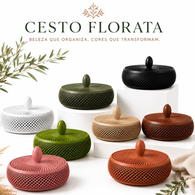 Cesto Florata – Centro de Mesa Organizador Decorativo Boho