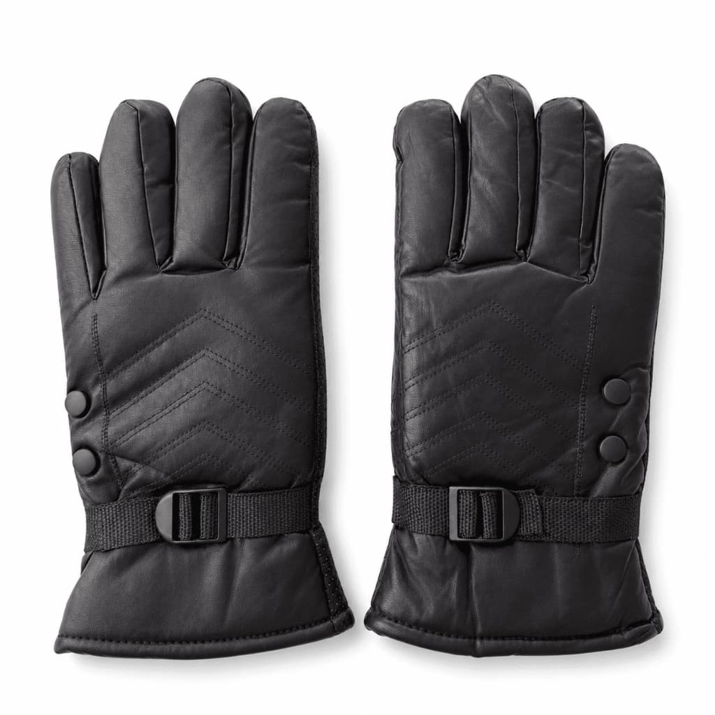 Luva Motociclista Motoqueiro Couro Peluciada Confortavel Inverno Frio Impermeável Reforçada