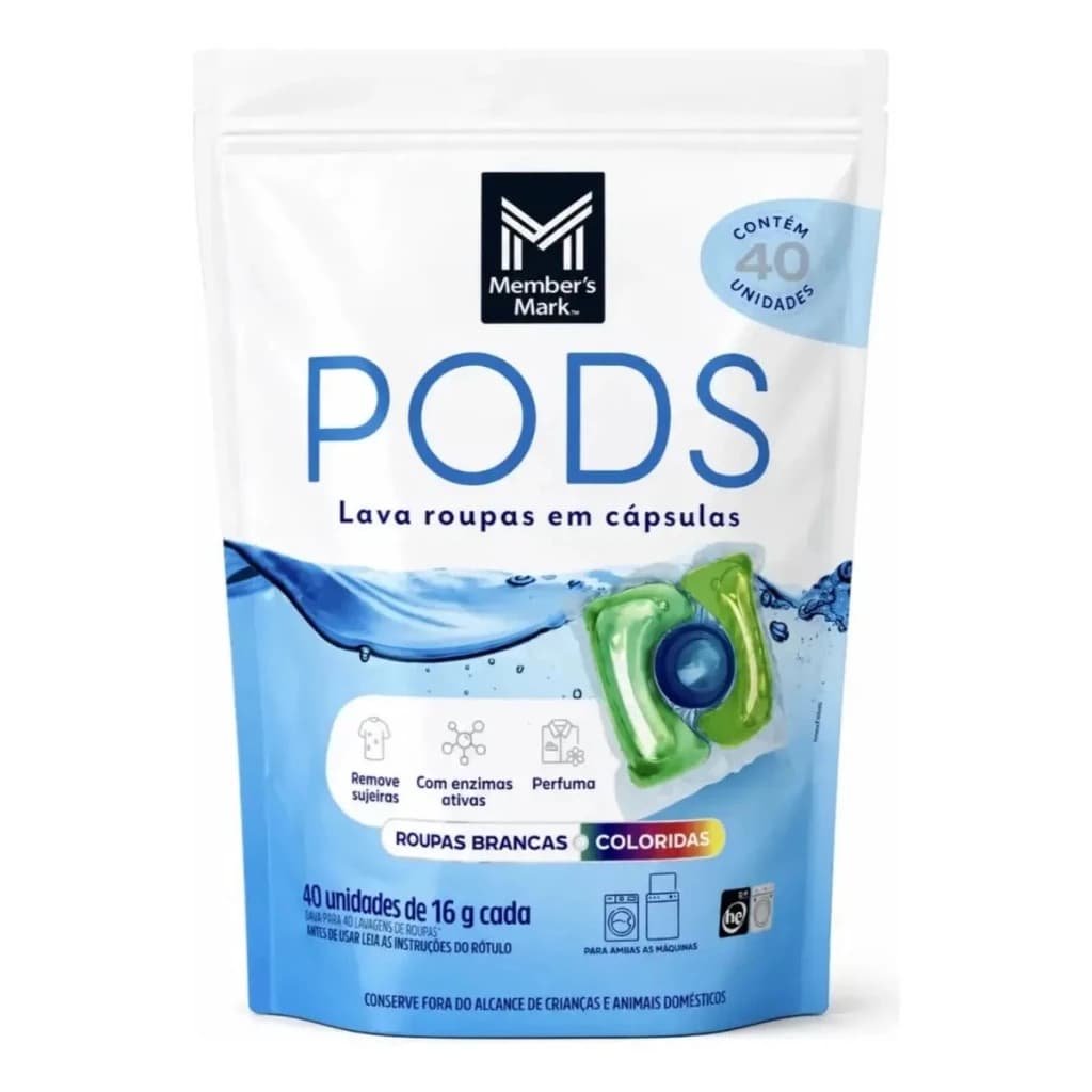 Lava Roupas Cápsulas Members Mark Pods 40 Unidades 16g Cada