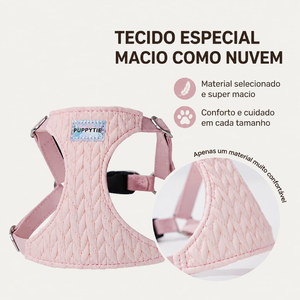 Peitoral para Cachorro com Guia Ajustável Acolchoado para Cães Pequenos Yorkshire Poodle Spitz Maltês
