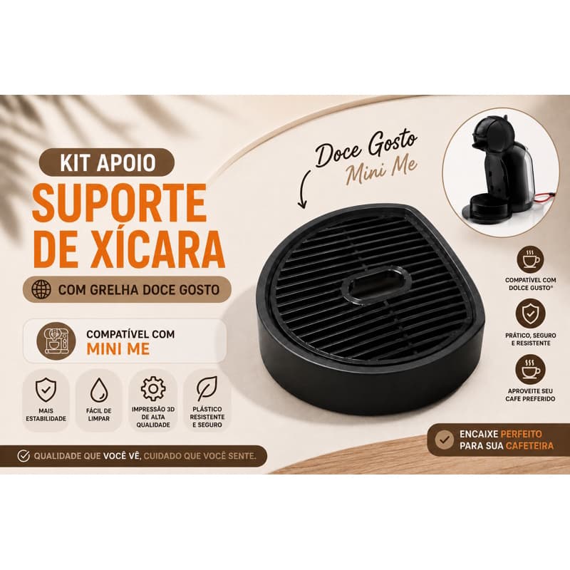 Deposito Cafeteira  Com Grelha Dolce Gusto Mini Me Compatível Alta Durabilidade Pefeito Encaixe Todas As Cores DMM0 DMM8