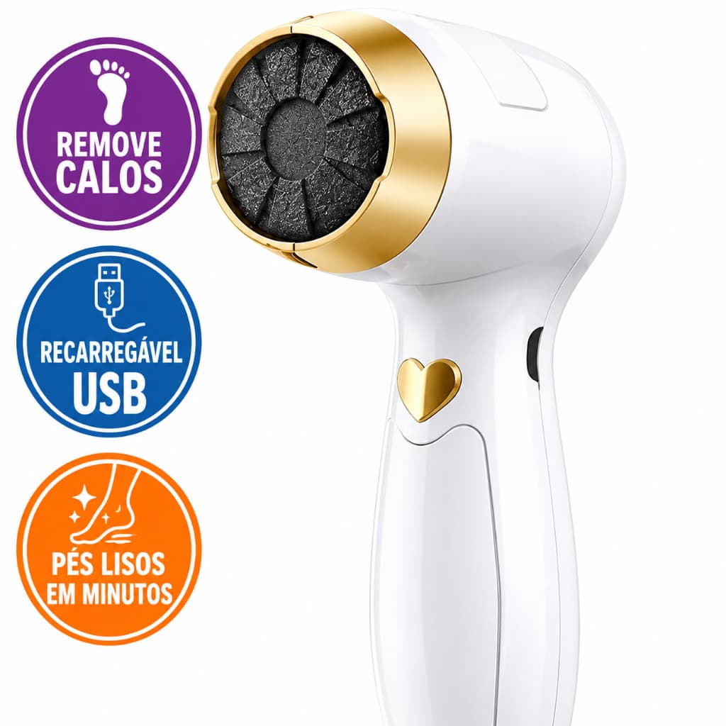 Esfoliador Elétrico para Pés Recarregável USB Remove Calos e Rachaduras Lixa Elétrica Pedicure Profissional Velours Feet