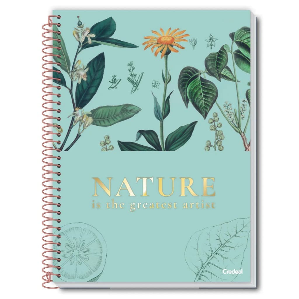 Caderneta Espiral C/D 1/8 80 Folhas Botanical Credeal Capas Sortidas