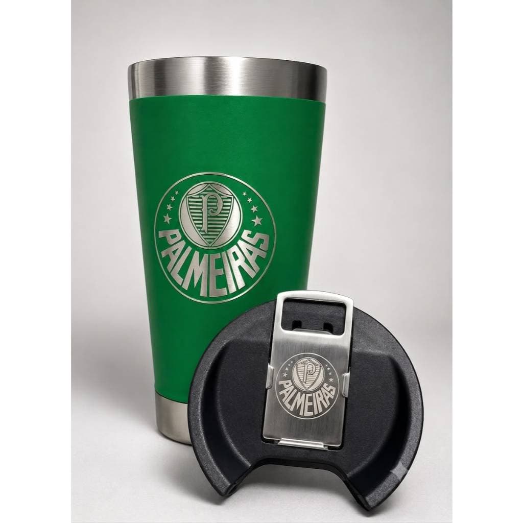 Copo Térmico 473ml Personalizado com Nome e Time – Gravação a Laser | Tampa e Abridor