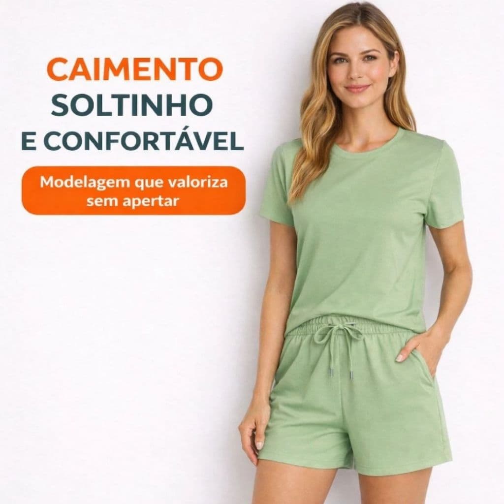 Conjunto Academia Feminino Dry Fit Short E Camiseta Fitness Elastano Luxo Verão