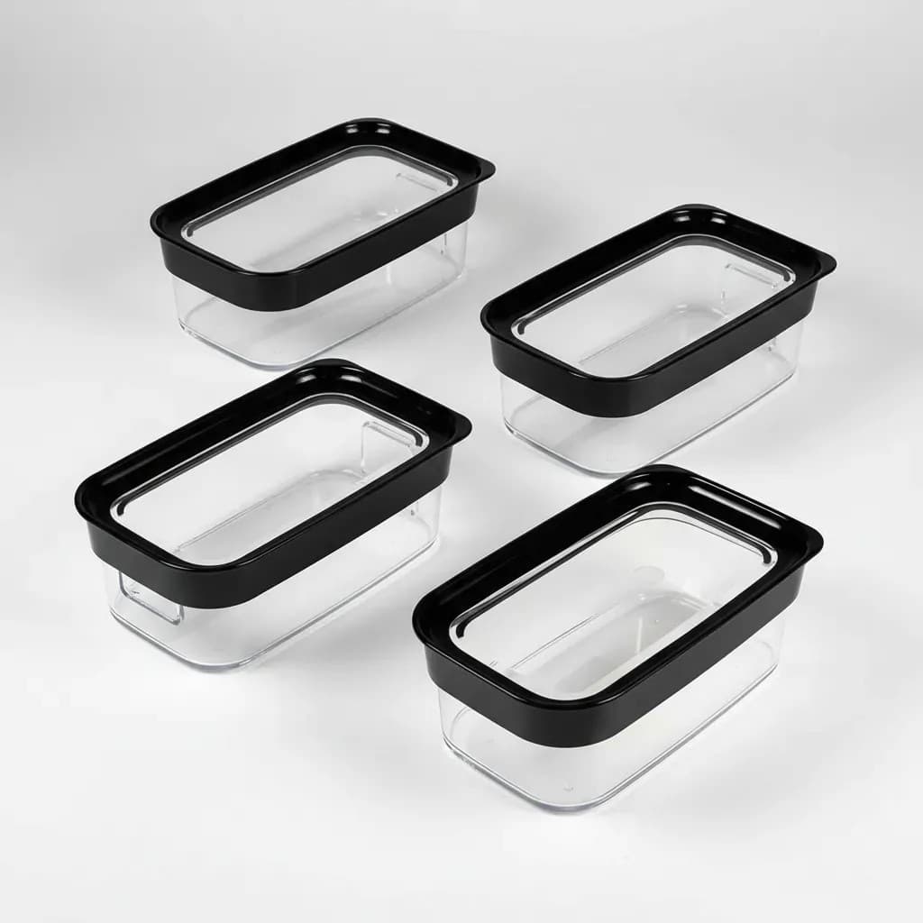 Kit 4 Potes Herméticos em Acrílico Para Condimentos e Temperos 450 ml - Helsim