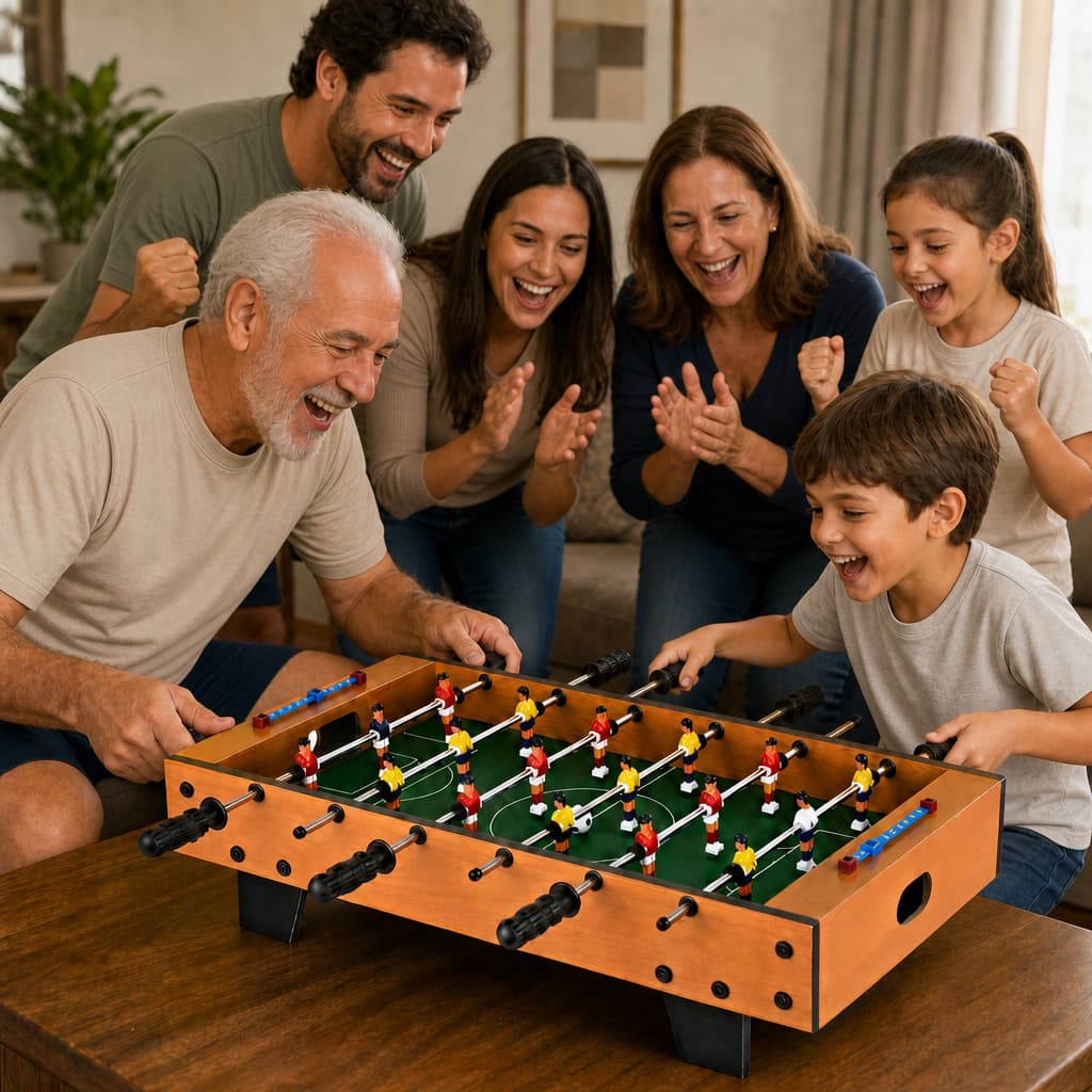 Mesa Pebolim Compacta Portatil Jogo Futebol Mini Mesa Diversao Familia Infantil Adulto