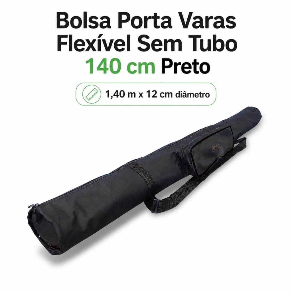 Bolsa Porta Varas Flexivel Sem Tubo 140 Cm Preto