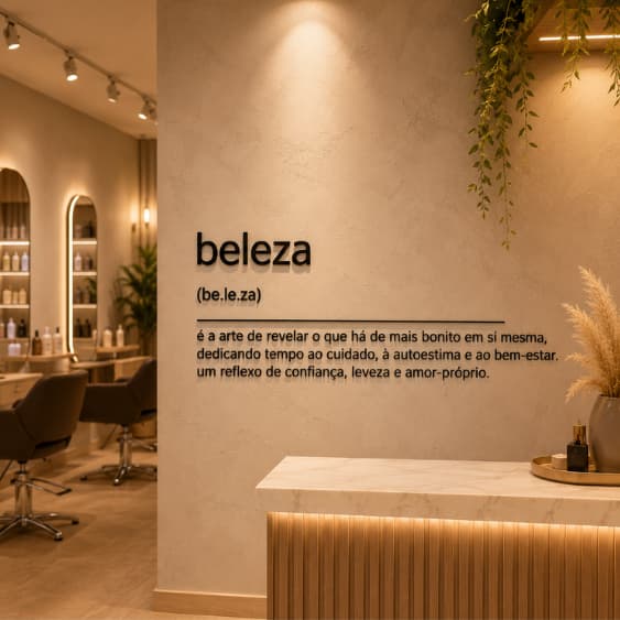 Frase Decorativa Beleza MDF 3mm | Letreiro de Parede para Clínica, Estética, Studio, Salão e Consultório