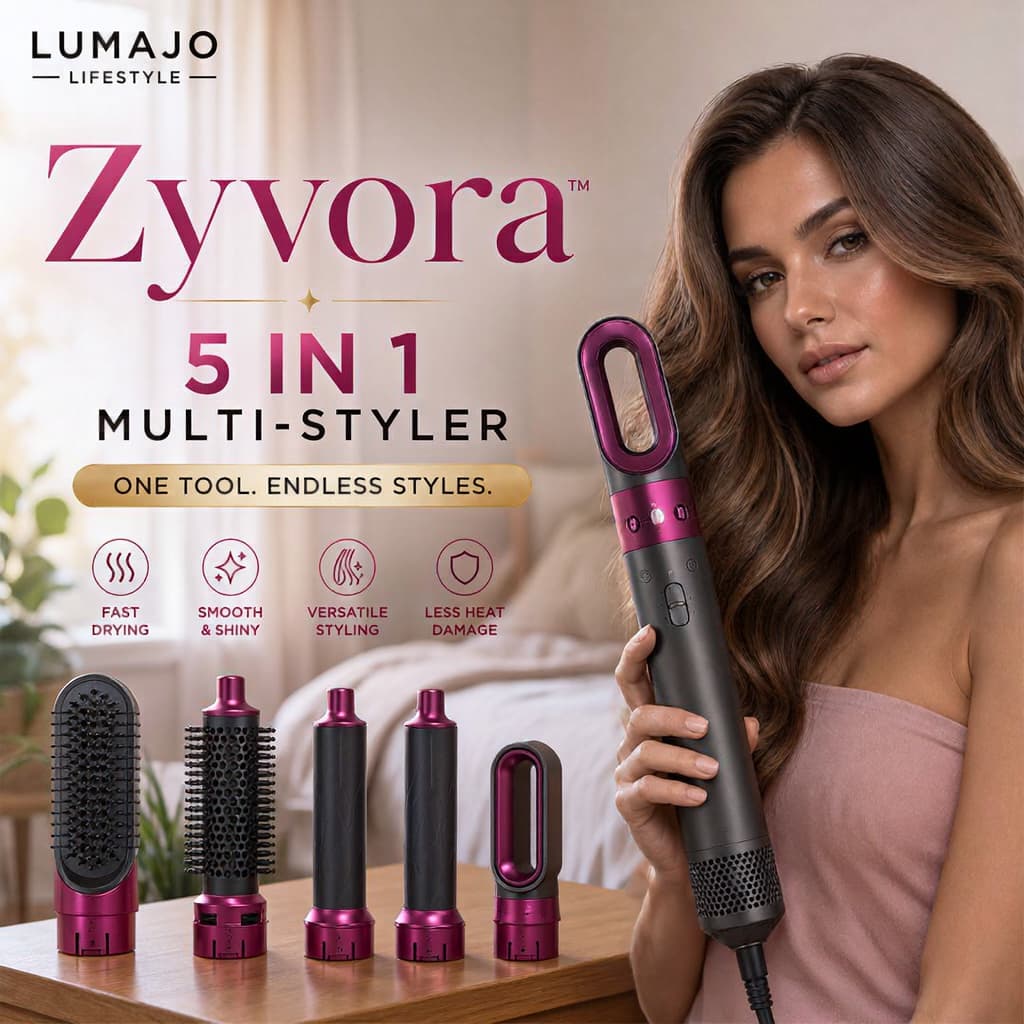 Escova Secadora Multifuncional 5 em 1 | Seca, Alisa, Modela e Faz Cachos | 1000W | 110V