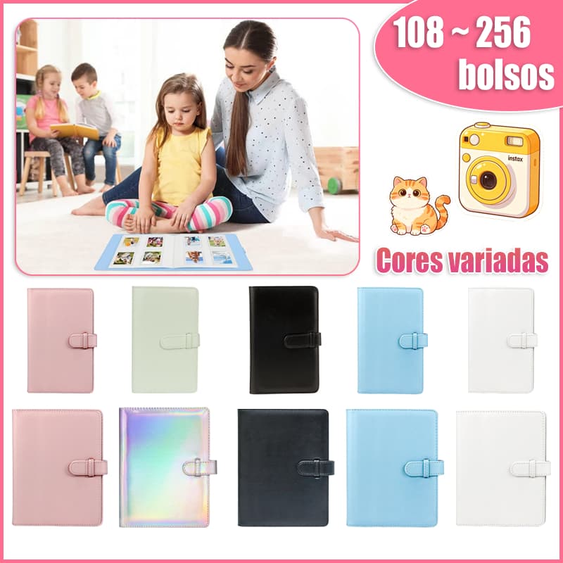 108~256 álbuns de fotos Polaroid Instax Mini 12/11/9/90/70/40/8 Polaroid universal 3 polegadas PU álbum de fotos