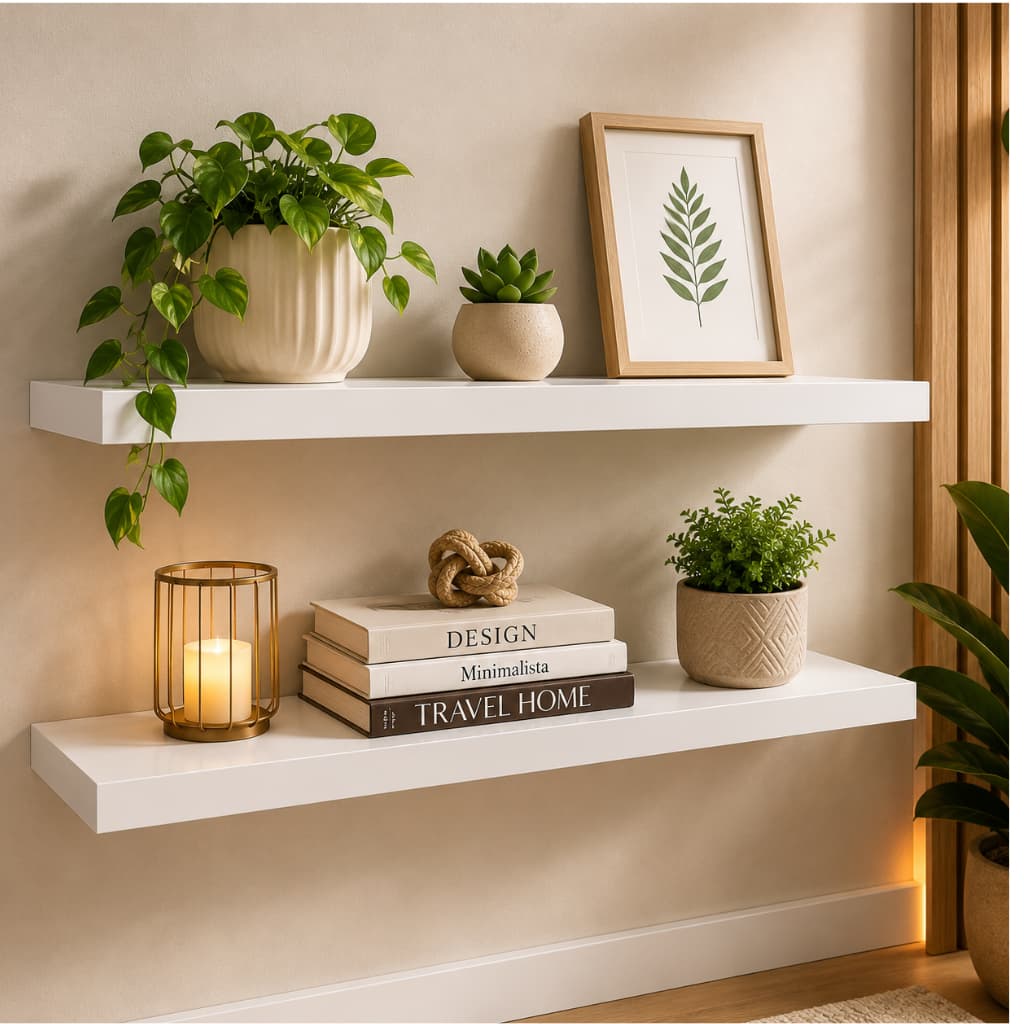Kit com 2 Prateleira Reta em mdf, Prateleira para quarto infantil ou adulto, sala, cozinha e banheiro.