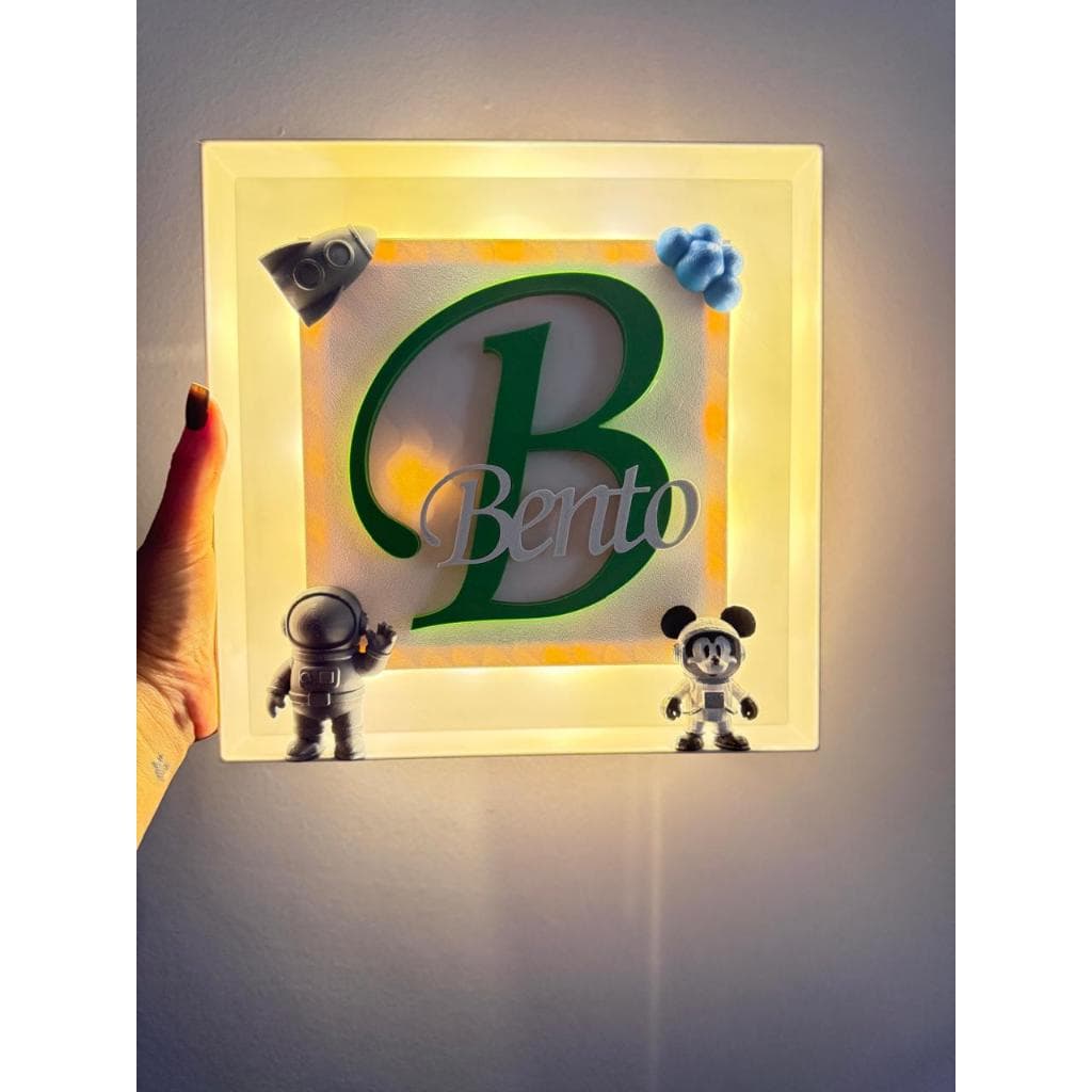 Quadro Maternidade Infantil Personalizado 3D – Com Nome e tema Personalizado