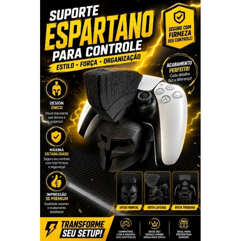 🔥 Suporte Espartano para Controle PS5 | Gamer Premium