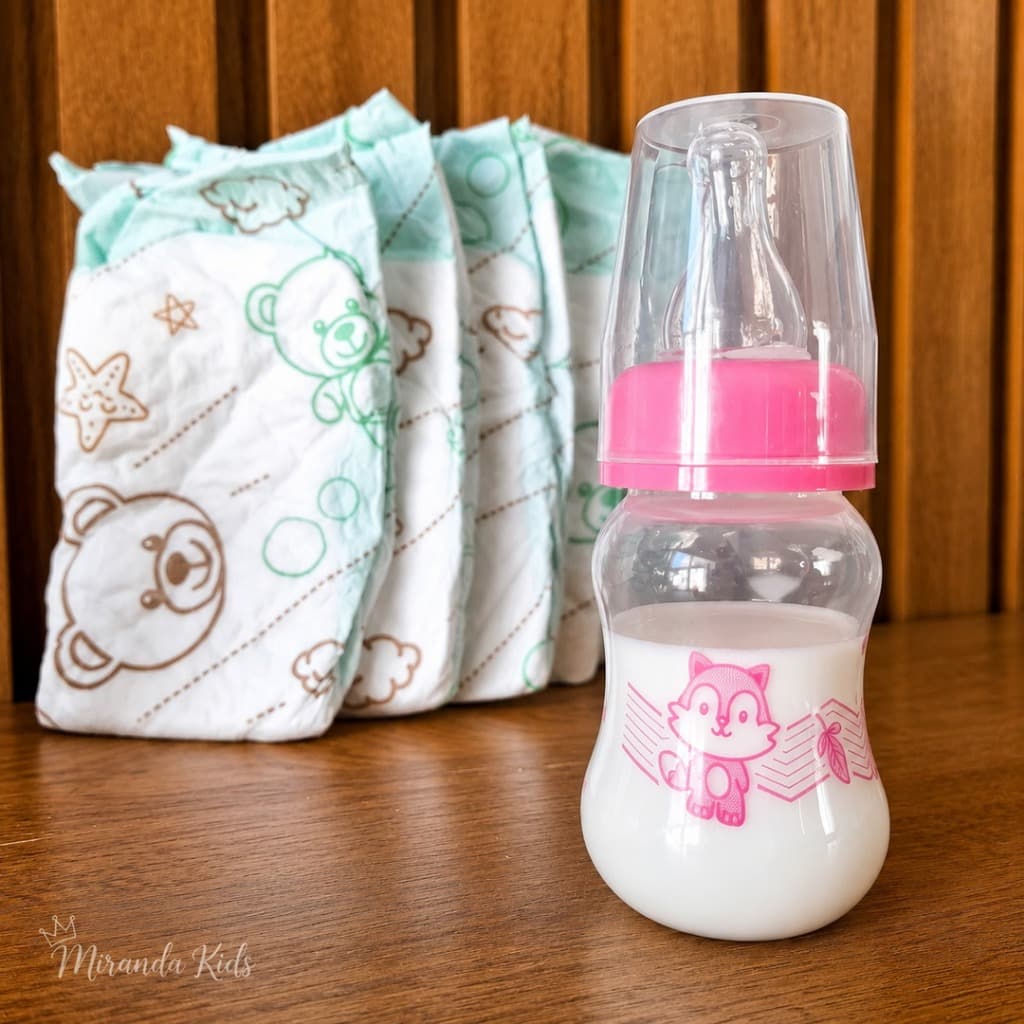 Kit Mamadeira Boneca Reborn + 5 Fraldas | Mamadeira Sem Furo 80ml Não Vaza
