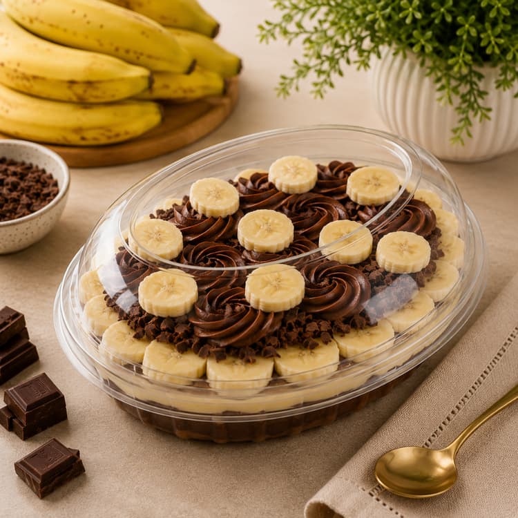 10/20/30/40/50 Un Embalagem Colomba 1000ml Oval 34P Com Tampa Cristal  Sobremesas na Travessa Confeitaria Doce Festa