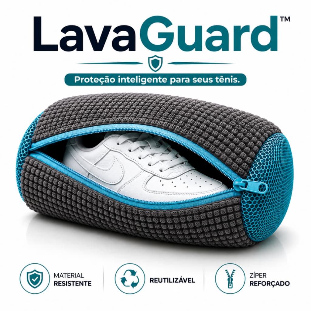 Bolsa Lava Tênis LavaGuard™ Impermeável com Zíper Reforçado Organizador para Máquina de Lavar Resistente